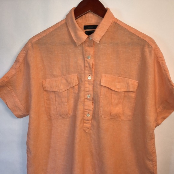 J. Crew Baird McNutt Irish linen popover top sz 8 - Picture 4 of 13